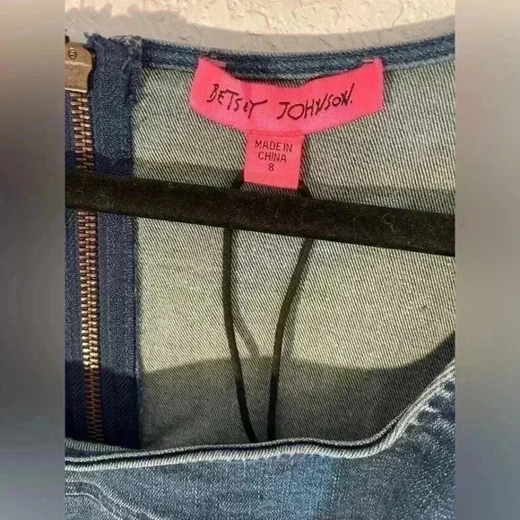 Betsey Johnson Blue Denim Mini Dress Womens Size 8 - Picture 4 of 12